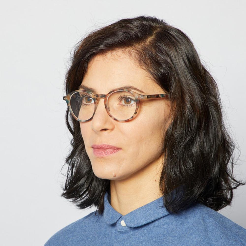 Reading Glasses Unisex Frame D Circular +1.5 Blue Tortoise