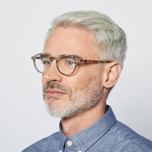 Reading Glasses Unisex Frame D Circular +2 Blue Tortoise