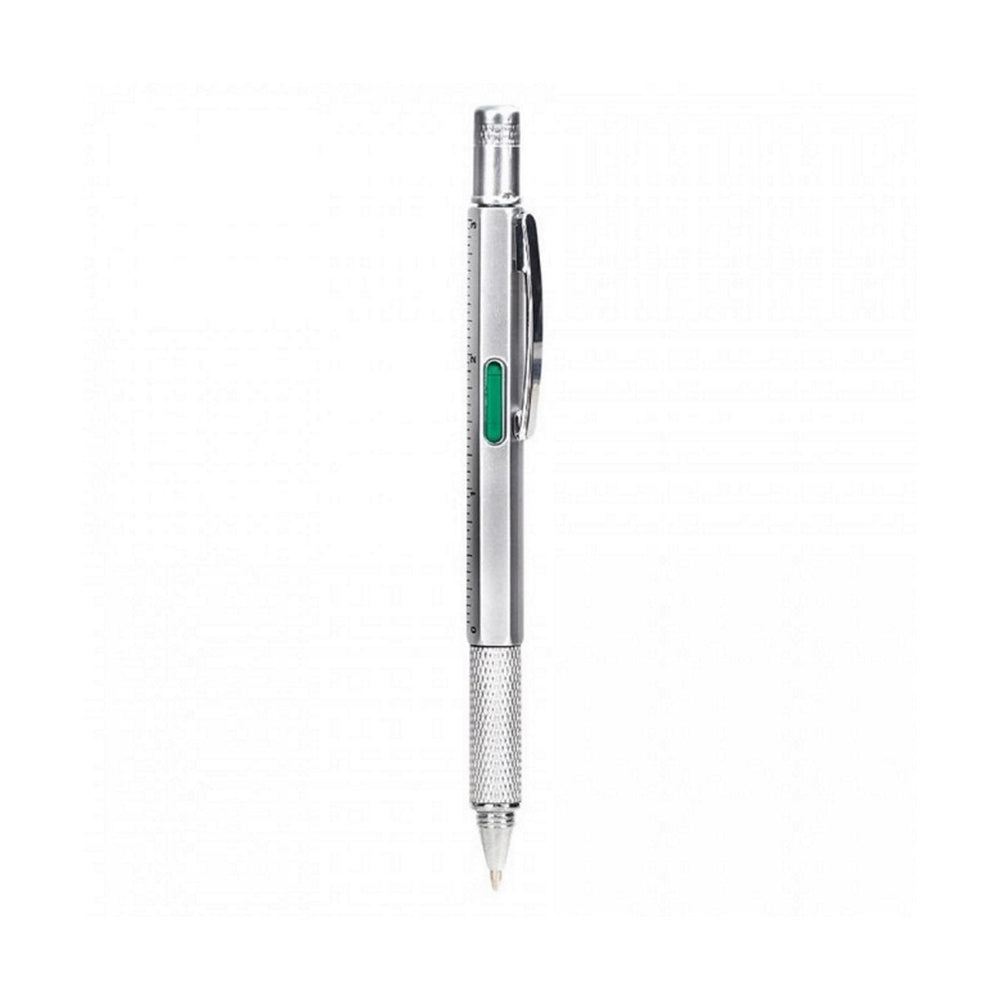 Pen Multi Tool 4 in 1 Screwdriver, Level, Ruler, Pen Silver or Black Random