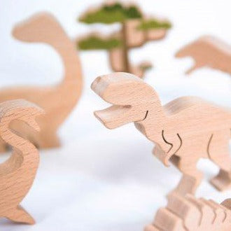 Toy Dinosaur Wooden Building Blocks Playing Set