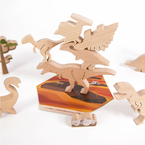 Toy Dinosaur Wooden Building Blocks Playing Set