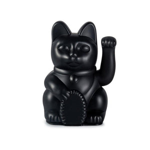 Lucky Cat Waving Arm 'Maneki-Neko' Good Fortune Black DIY Sticker