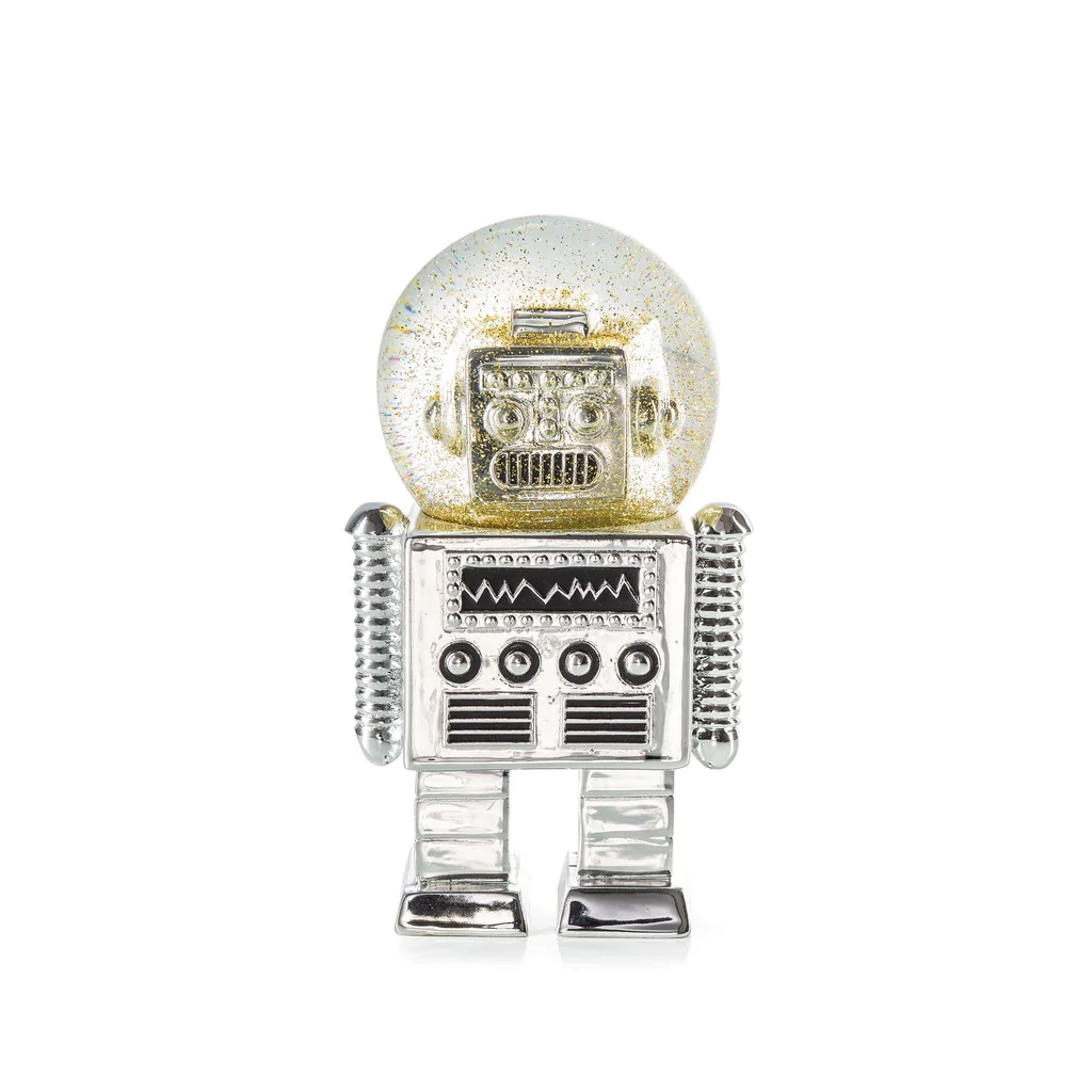 Snow Globe Robot in Silver