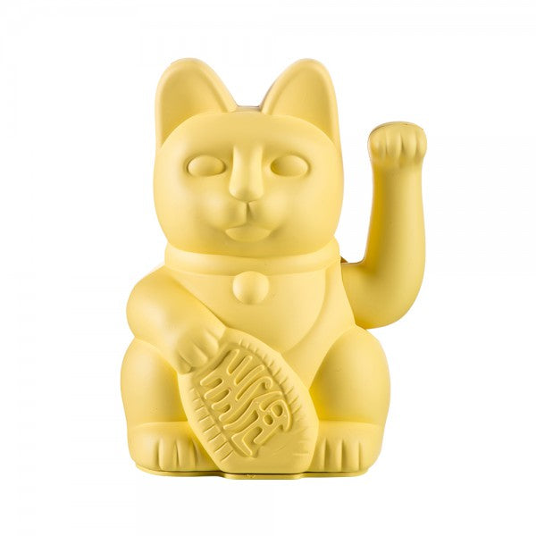 Lucky Cat Waving Arm 'Maneki-Neko' Good Fortune Yellow