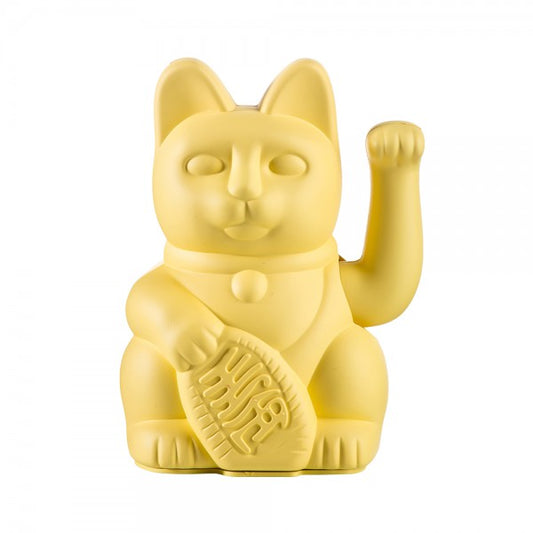Lucky Cat Waving Arm 'Maneki-Neko' Good Fortune Yellow