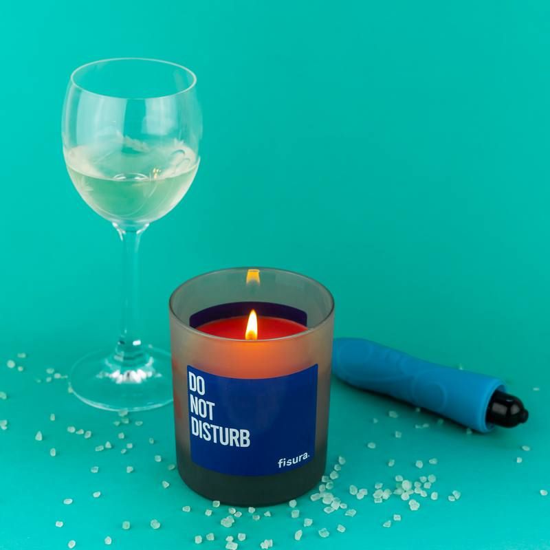 Candle Scented 'Do Not Disturb' Glass Blue Reed and Jasmine