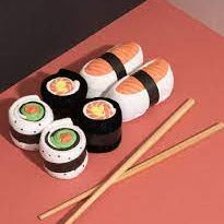 Sushi Sock Salmon Lovers in Black White Orange Green