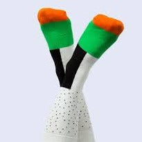 Sushi Sock Salmon Lovers in Black White Orange Green