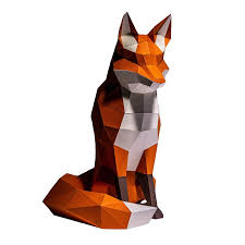 Wall Art DIY Papercraft Fox Model 3D Paper Puzzle