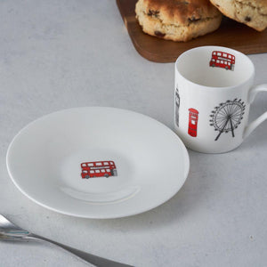 Espresso set of 2 with London Skyline souvenir gift in white