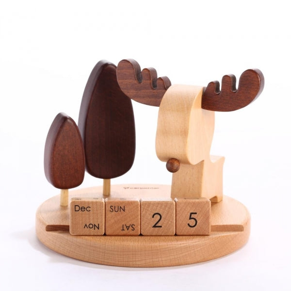 
            
                Load image into Gallery viewer, Desk Calendar Wooden Deer
            
        