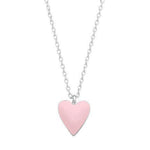 Necklace with an enamel heart pendant in pink