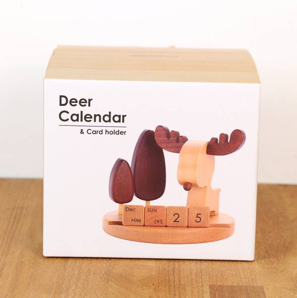 Desk Calendar Wooden Deer