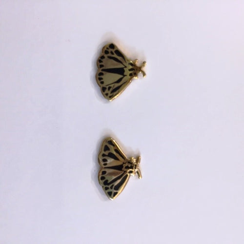 
            
                Load image into Gallery viewer, Stud earrings moth shaped in gold by Katy Welsh
            
        