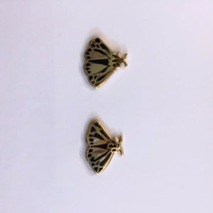 Stud earrings moth shaped in gold by Katy Welsh