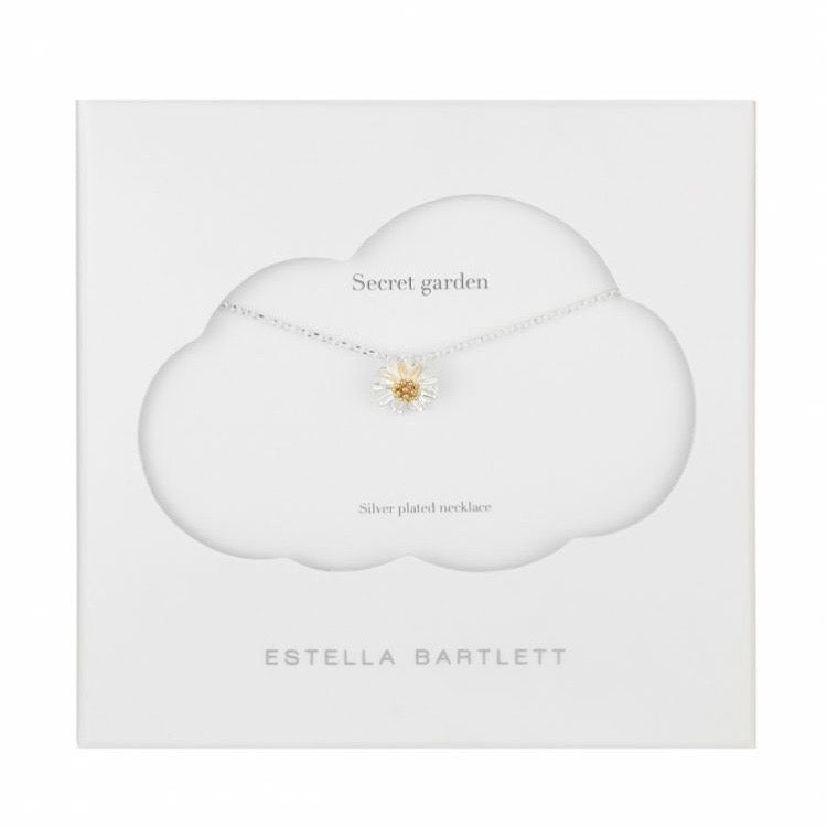 Necklace with a wildflower pendant in silver