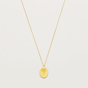 
            
                Load image into Gallery viewer, Necklace with flower gypsophila pendant in gold
            
        