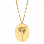 Necklace with flower gypsophila pendant in gold