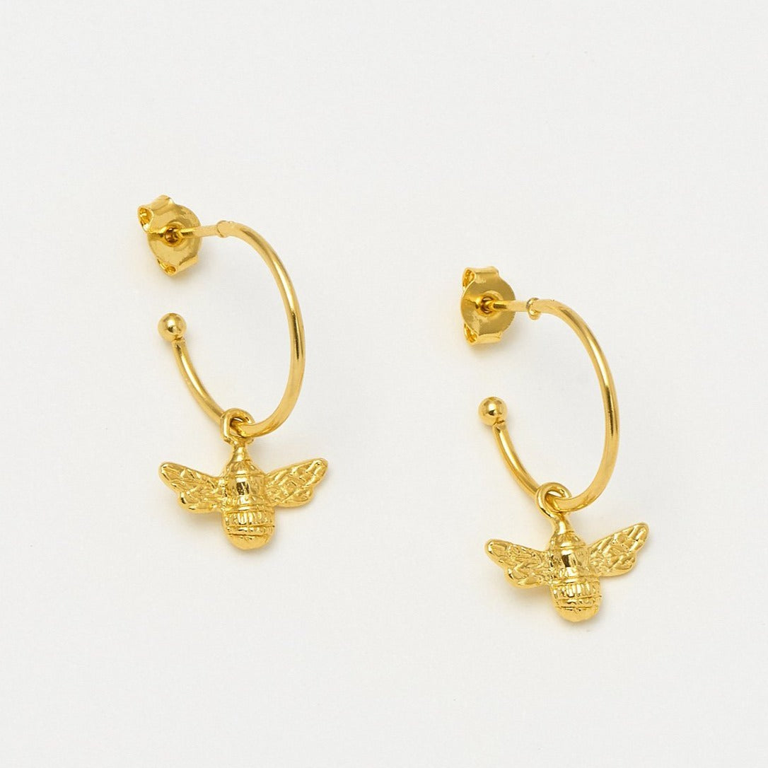 Hoop Earrings Bee Charm Estella Bartlett