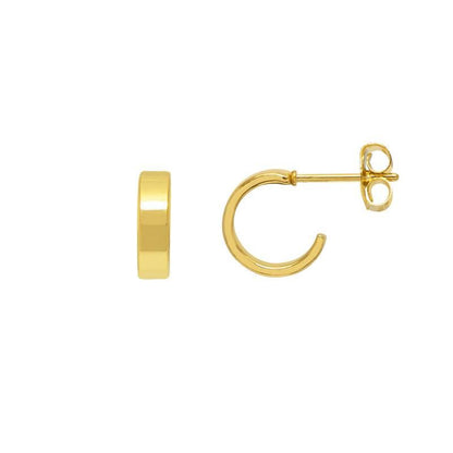Earrings Mini Flat Edge Hoop Gold Plated