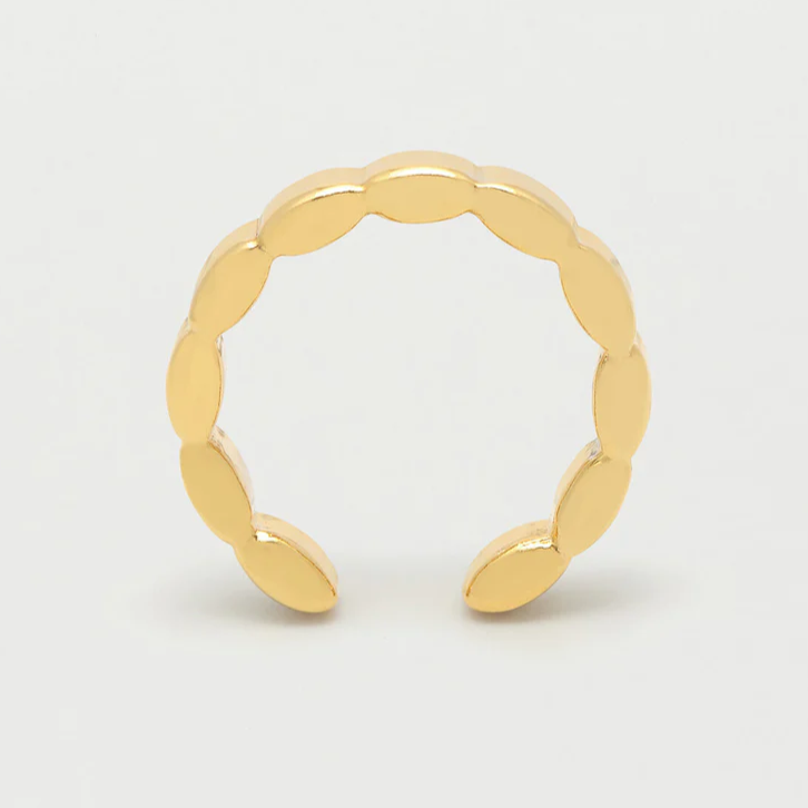 Ear Cuff Textured Hoop Gold Plated