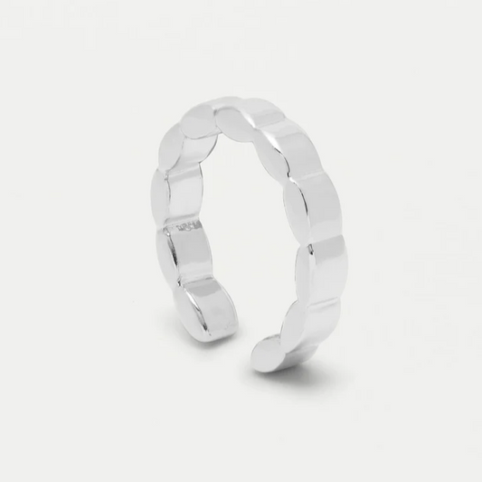 Ear Cuff Textured Hoop Silver Plated