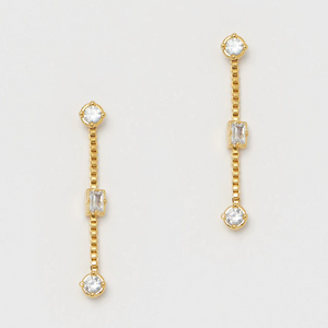 Drop Earrings Gold Cubic Zirconia Gem Estella Bartlett