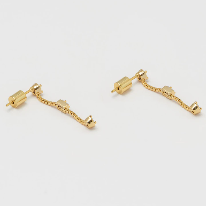 Drop Earrings Gold Cubic Zirconia Gem Estella Bartlett