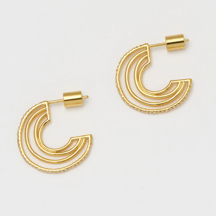 Earrings Triple Hoop Earrings Gold Plated Estella Bartlett