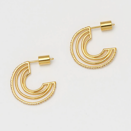 Earrings Triple Hoop Earrings Gold Plated Estella Bartlett