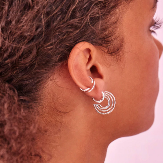 Earrings Triple Hoop Earrings Silver Plated Estella Bartlett