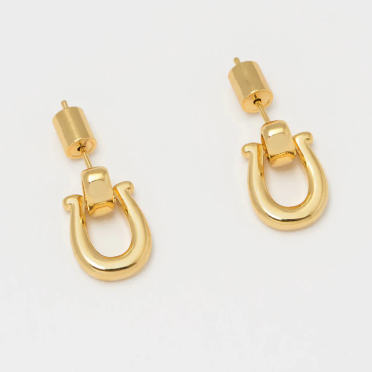 Earrings Horseshoe Gold Plated Drop Estella Bartlett