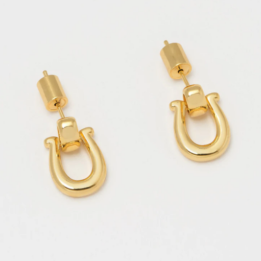 Earrings Horseshoe Gold Plated Drop Estella Bartlett