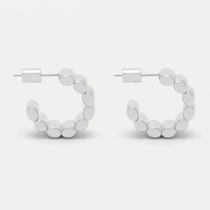Earrings Beaded Hoop Plated Silver Estella Bartlett