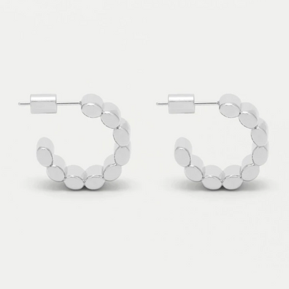 Earrings Beaded Hoop Plated Silver Estella Bartlett