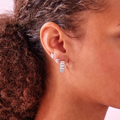 Earrings Beaded Hoop Plated Silver Estella Bartlett