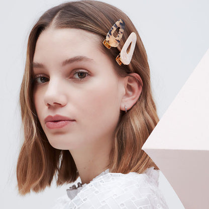 Earrings CZ Mini Hoop Ombre Blue Gold Plated