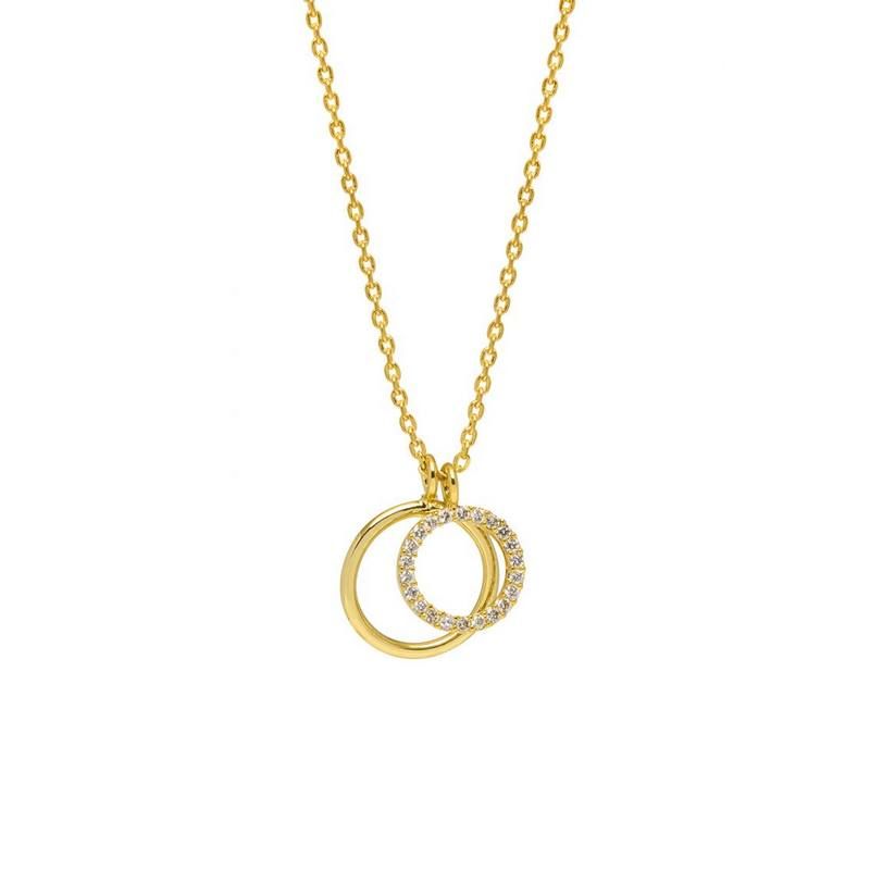 
            
                Load image into Gallery viewer, Necklace Double Circle Charm - Gold Plated
            
        