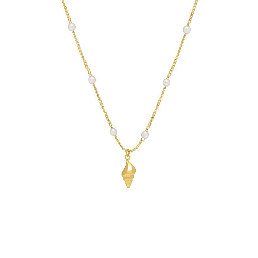 Necklace Shell & Bead in Gold