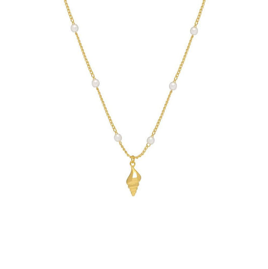Necklace Shell & Bead in Gold