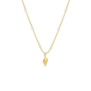 Necklace Shell & Bead in Gold