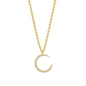 Necklace White Moon Gold Plated