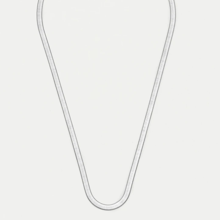 Herringbone Necklace Silver Plated Chain Estella Bartlett