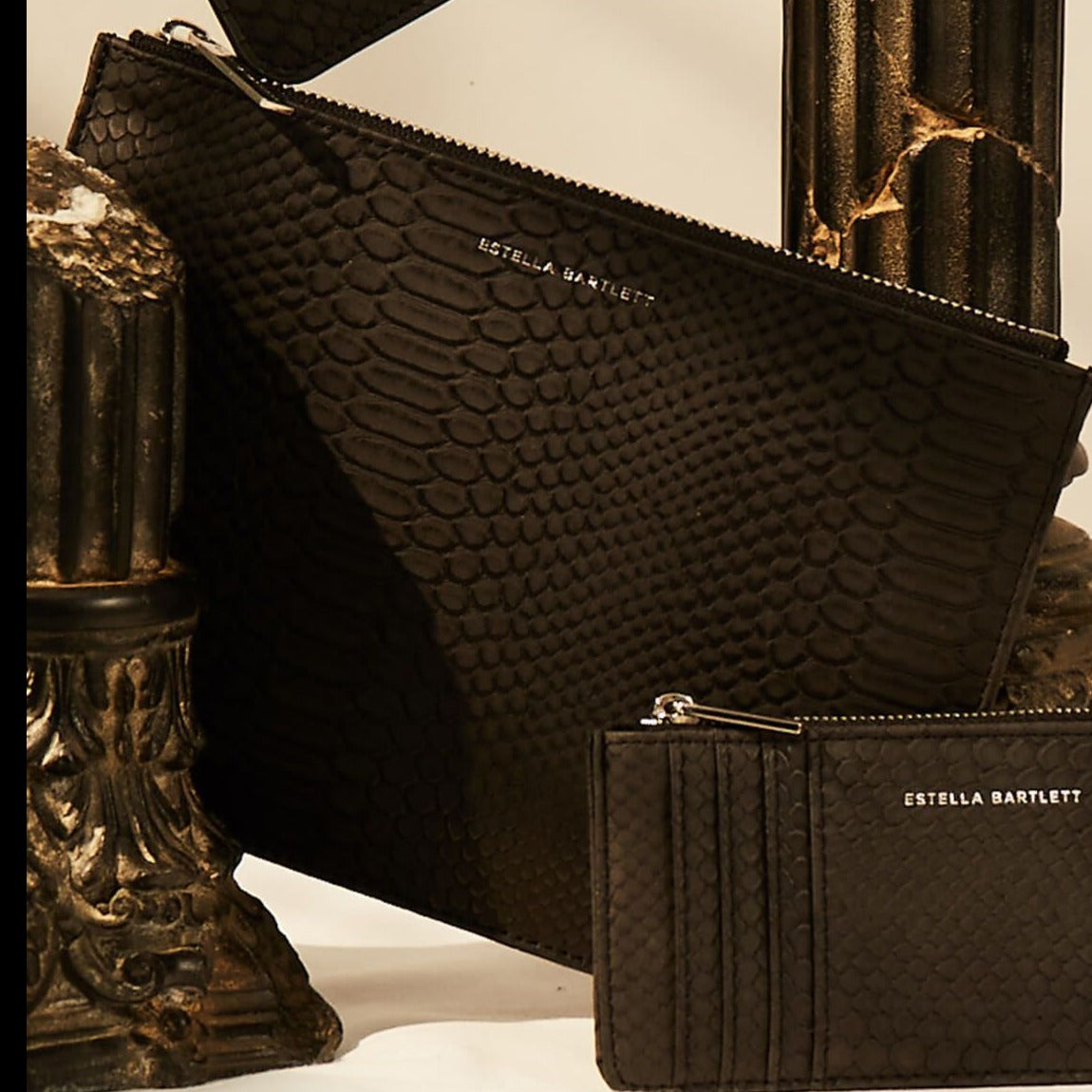 Estella Bartlett Pouch Medium Black Snake