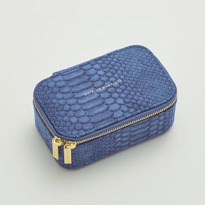 Mini Jewellery Box - Navy Blue Snake Print