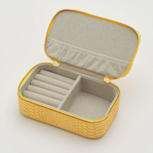 Mini Jewellery Box - Mustard Yellow Snake Print