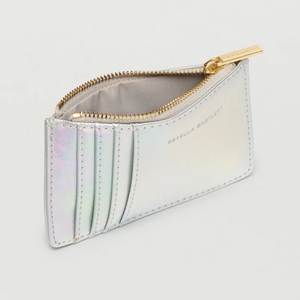 Card Purse Iridescent 'Good Vibes' with Zipper