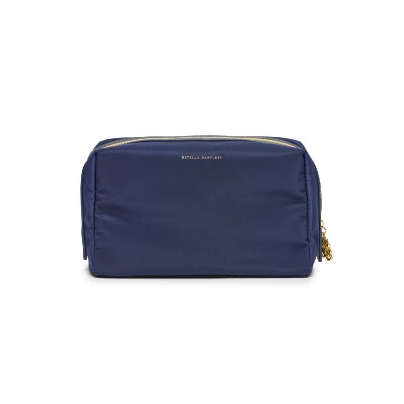 Toiletries Bag with charm in Navy Blue Travel Pouch