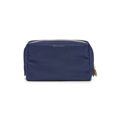 Toiletries Bag with charm in Navy Blue Travel Pouch