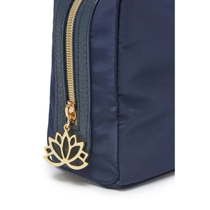 Toiletries Bag with charm in Navy Blue Travel Pouch